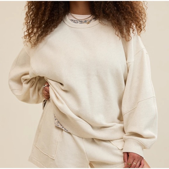 aerie Tops - Aerie Go-To Crewneck Sweatshirt Neutral Cleangirl Aesthetic